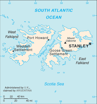 map Folkland Adaları